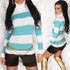 Sexy Pullover Turquoise/Wit_10
